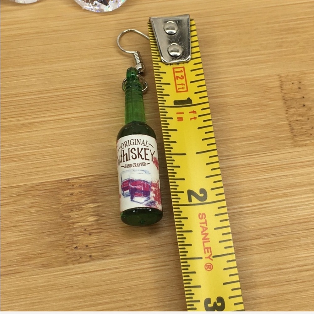 Whiskey Earrings Green Bottle - Picture 5 of 6